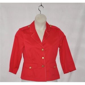 Joan Rivers March into Style Red Jacket with Top-Stitching Red A222226 2X NWT